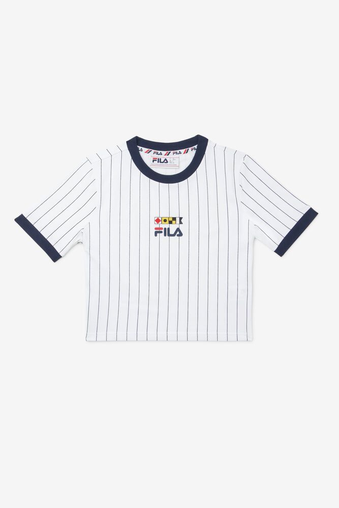 Fila T-Shirt Dame Hvide Carola Cropped Ringer KCL-981064